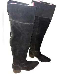 ASOS Black Suede thigh high‎ boots, Size 7
